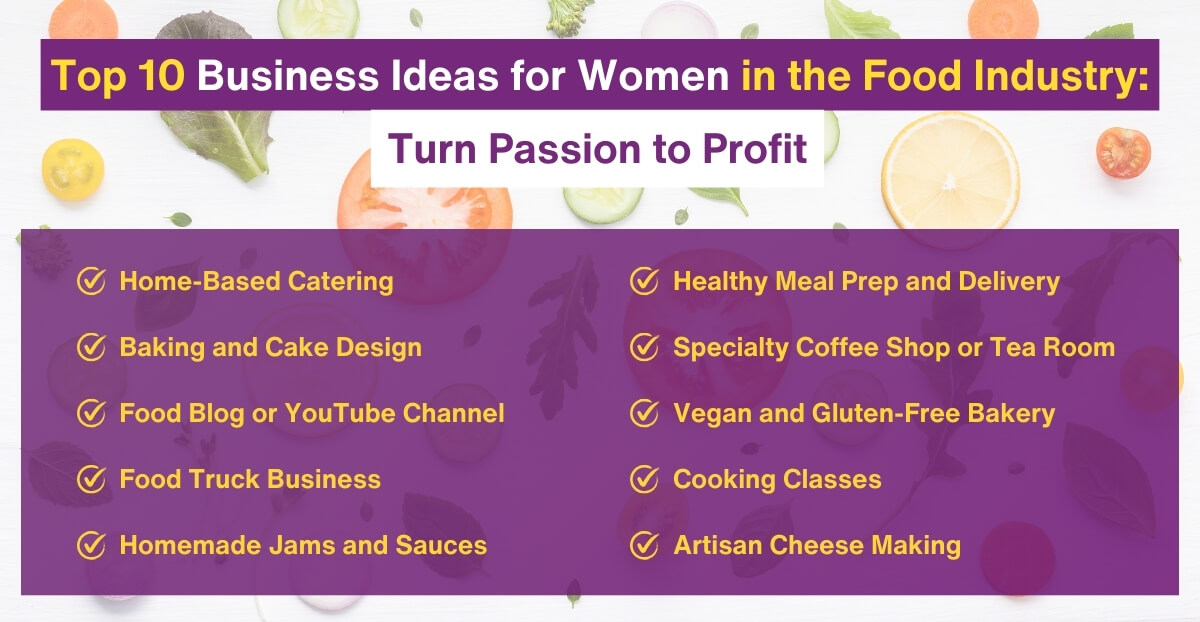 Top 10 Business Ideas for Women in the Food Industry Turn Passion to Profit