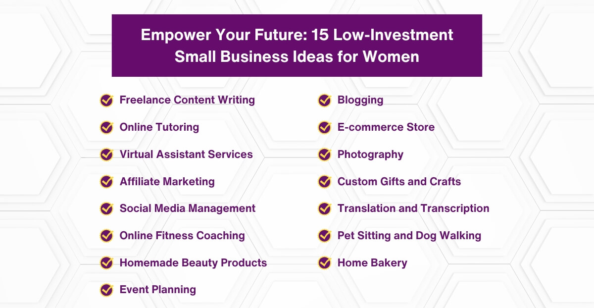 Empower Your Future - 15 Low-Investment Small Business Ideas for Women