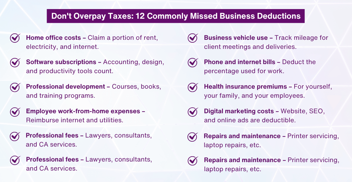 Don't Overpay Taxes: 12 Commonly Missed Business Deductions