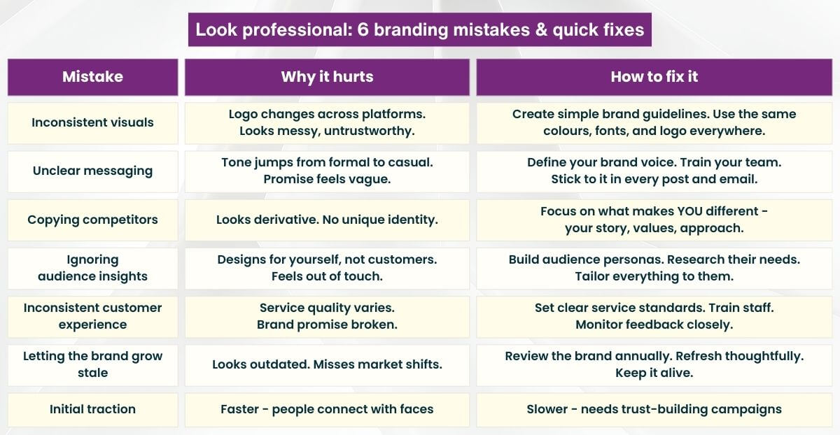 Look professional_ 6 branding mistakes & quick fixes